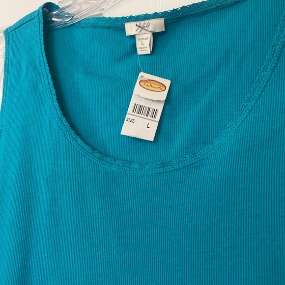 J.JILL 95% COTTON TANK TOP/ CAMI WITH TALBOTS TAG- SIZE LARGE - Picture 6 of 12